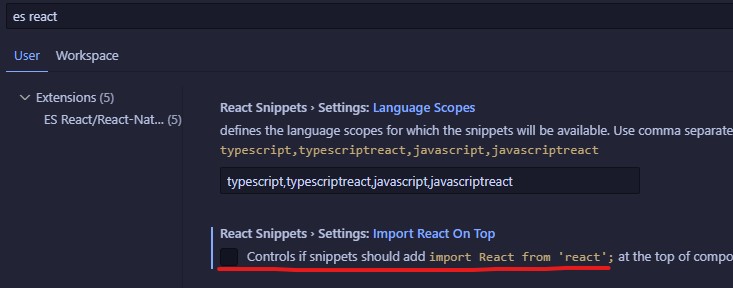 no agregar import react